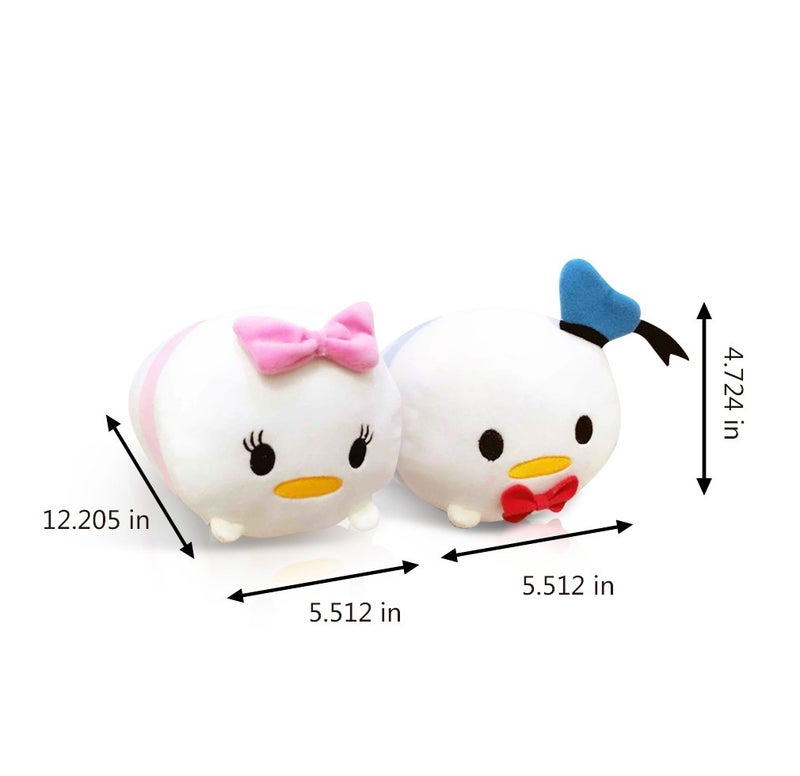 Finex 2 Pcs Set Ducky Boy and Girl Plush Travel Pillow Stackable Long Cushion for Long Flight car Ride Cruise - Image 2